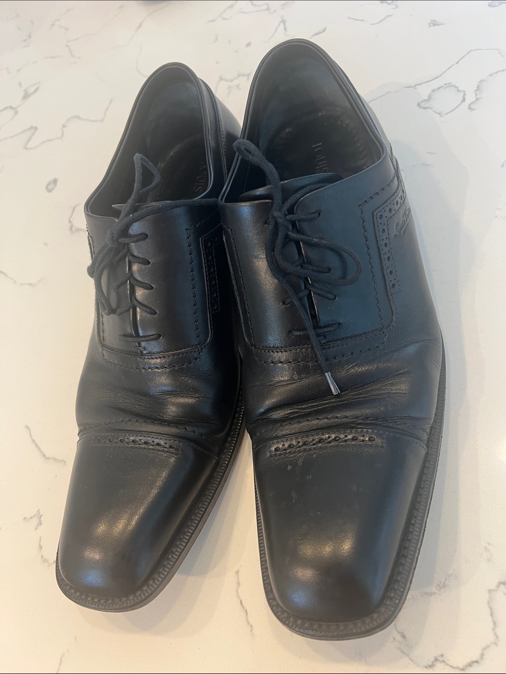 Men's Black Louis Vuitton Leather Lace-Up Dress Shoes